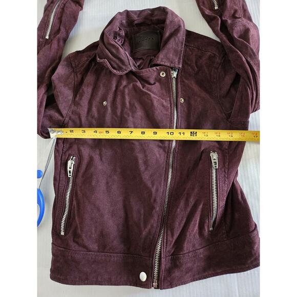 Blank NYC Genuine Leather Moto Jacket Size M Bordeaux Maroon EUC Clean - Picture 11 of 15
